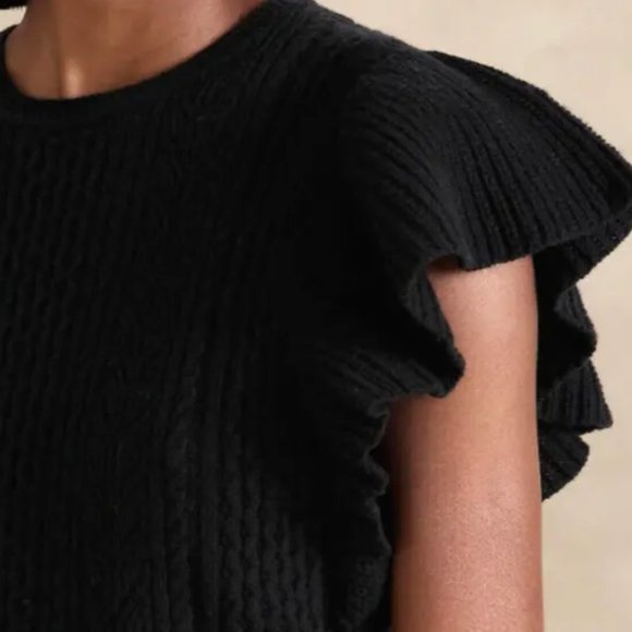 JUNIE WOOL SWEATER TOP (BLACK) - Picture 3 of 6